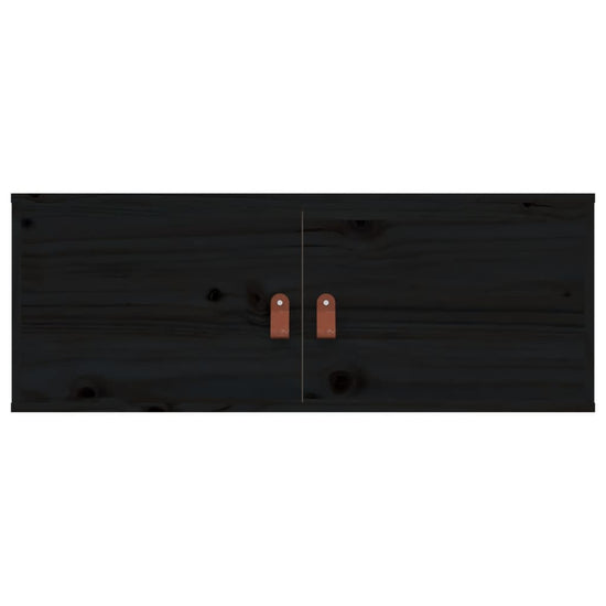 Wandkast 80x30x30 cm massief grenenhout zwart MeubelReus