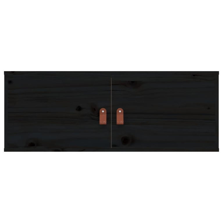 Wandkast 80x30x30 cm massief grenenhout zwart MeubelReus