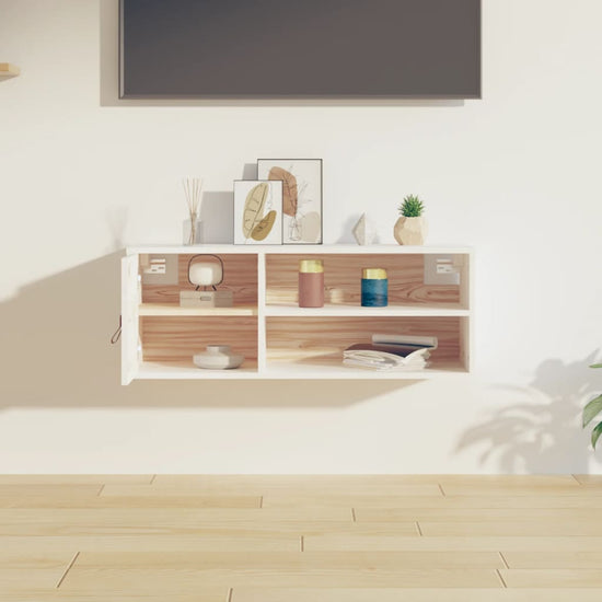 Wandkast 80x30x30 cm massief grenenhout wit MeubelReus