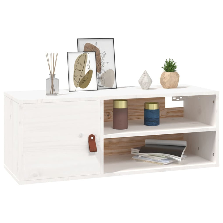 Wandkast 80x30x30 cm massief grenenhout wit MeubelReus