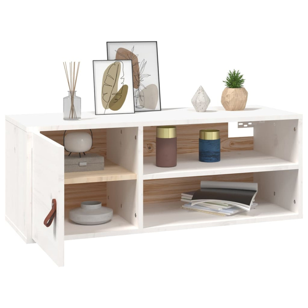 Wandkast 80x30x30 cm massief grenenhout wit MeubelReus