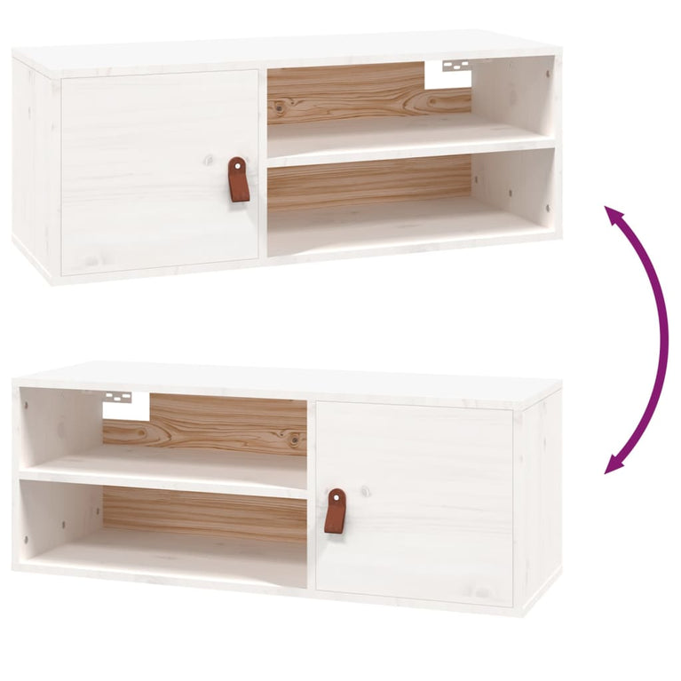 Wandkast 80x30x30 cm massief grenenhout wit MeubelReus