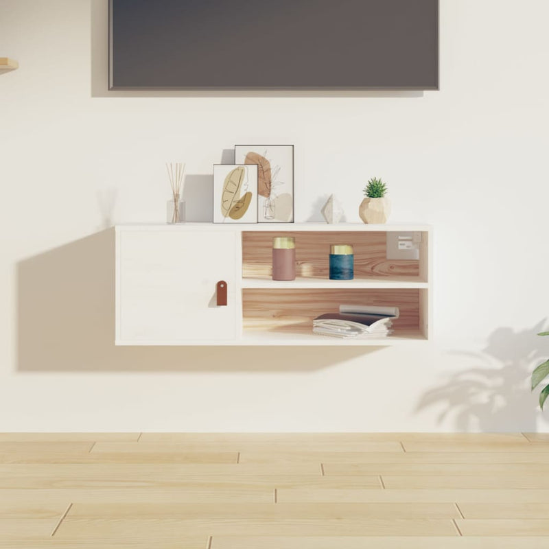 Wandkast 80x30x30 cm massief grenenhout wit MeubelReus