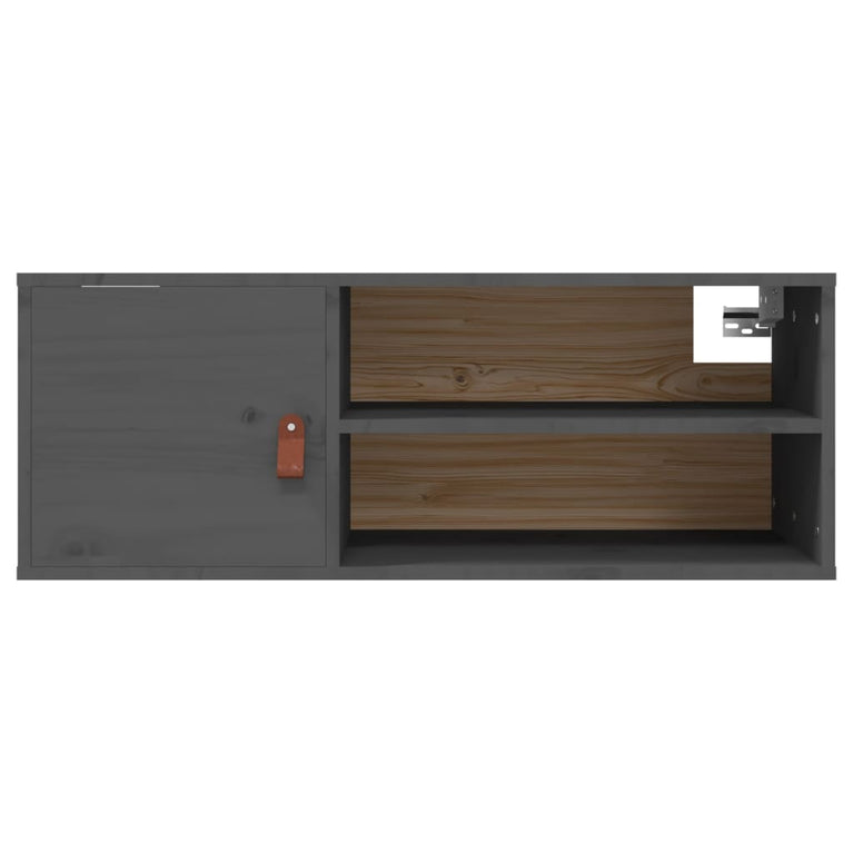 Wandkast 80x30x30 cm massief grenenhout grijs MeubelReus