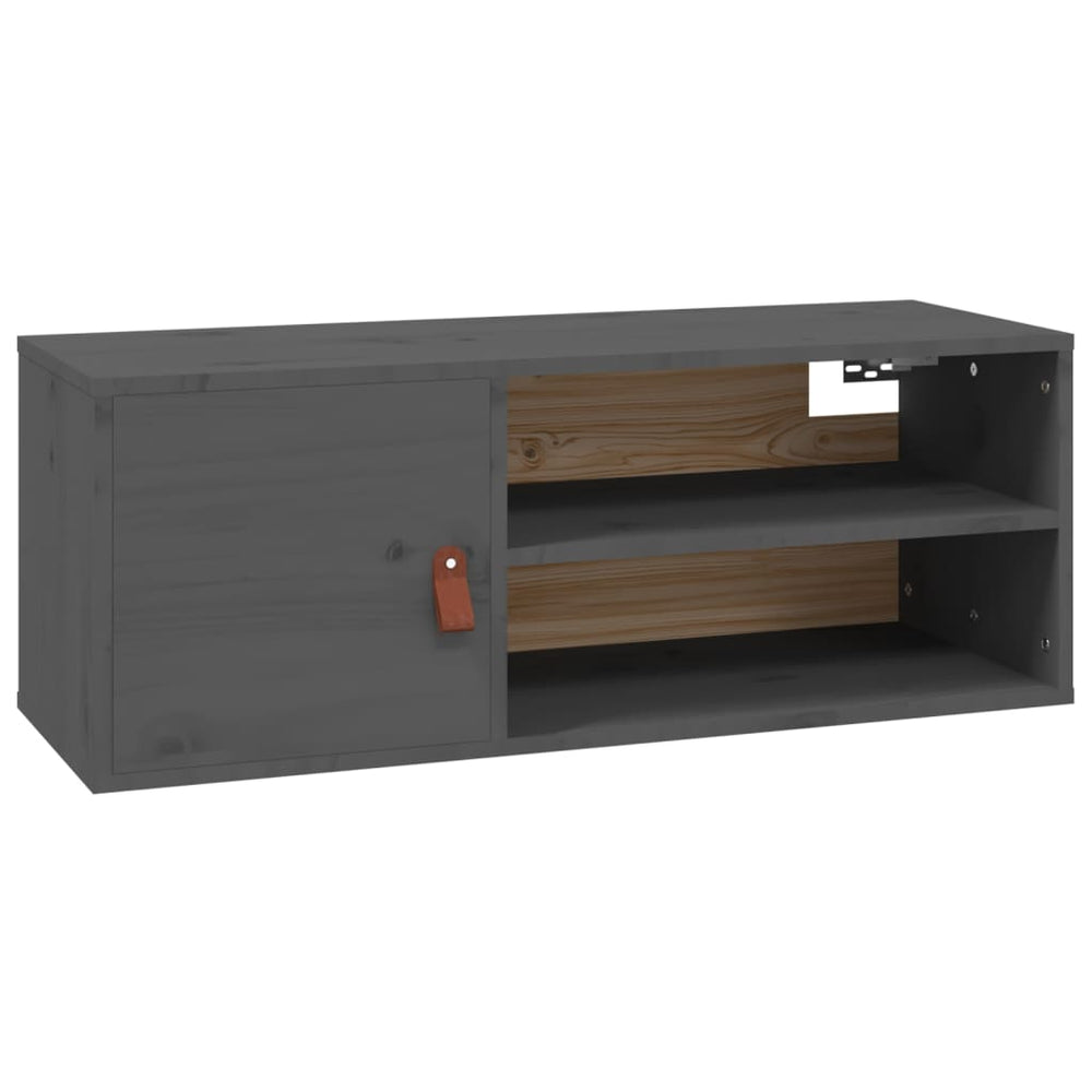 Wandkasten 2 st 80x30x30 cm massief grenenhout grijs MeubelReus