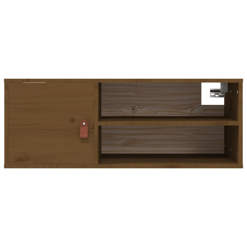 Wandkast 80x30x30 cm massief grenenhout honingbruin MeubelReus