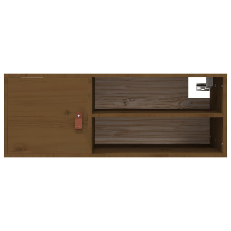 Wandkast 80x30x30 cm massief grenenhout honingbruin MeubelReus