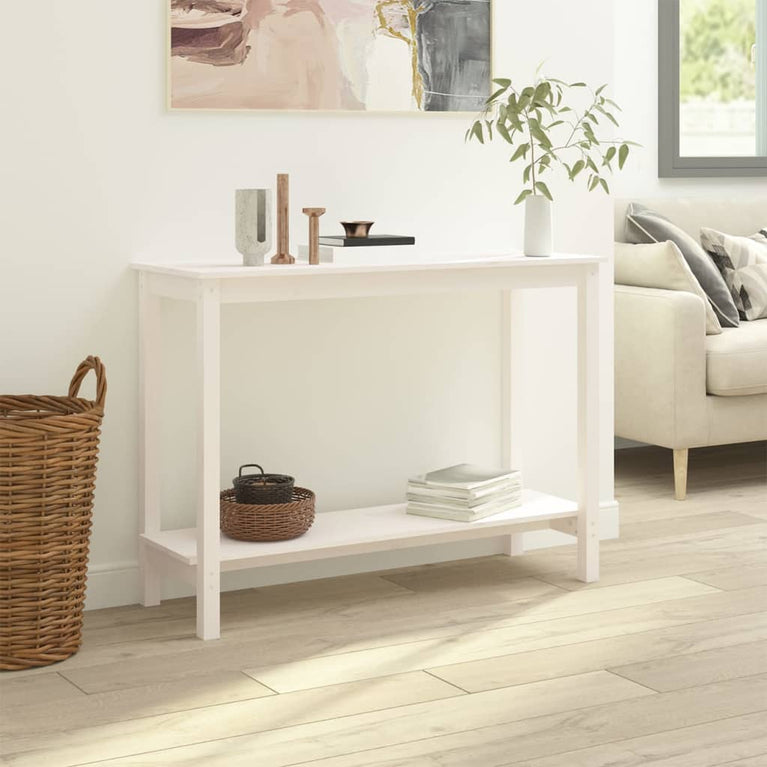 Wandtafel 110x40x80 cm massief grenenhout wit MeubelReus