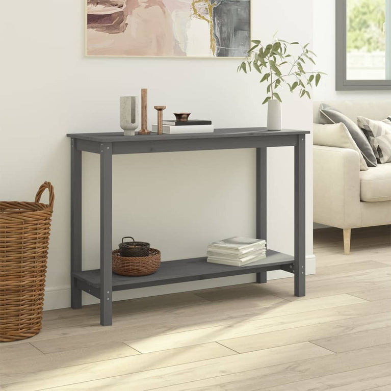 Wandtafel 110x40x80 cm massief grenenhout grijs MeubelReus