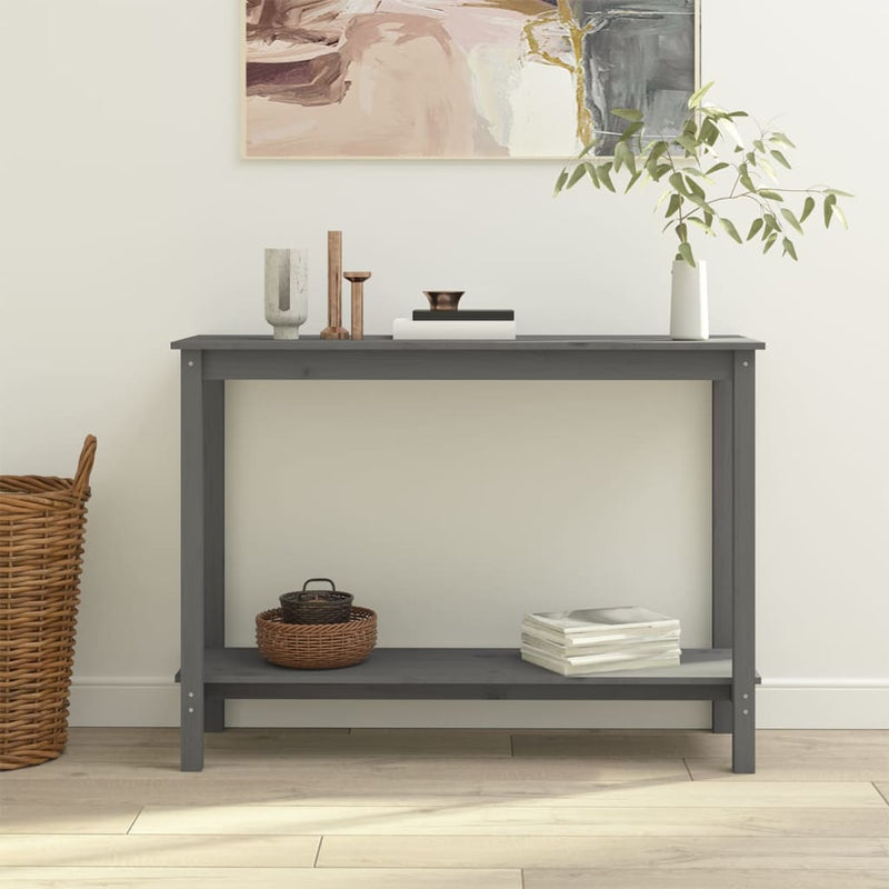 Wandtafel 110x40x80 cm massief grenenhout grijs MeubelReus