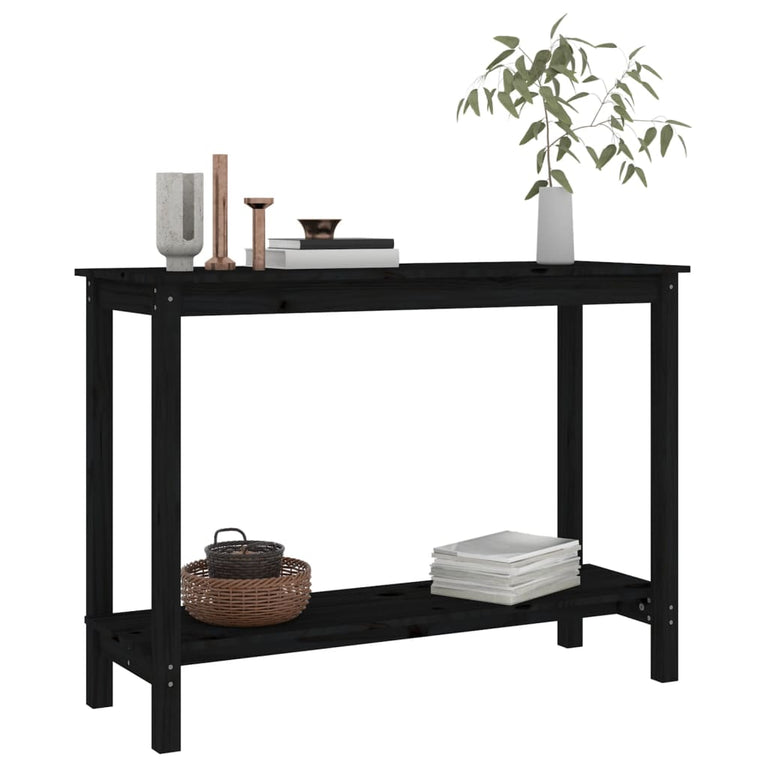 Wandtafel 110x40x80 cm massief grenenhout zwart MeubelReus