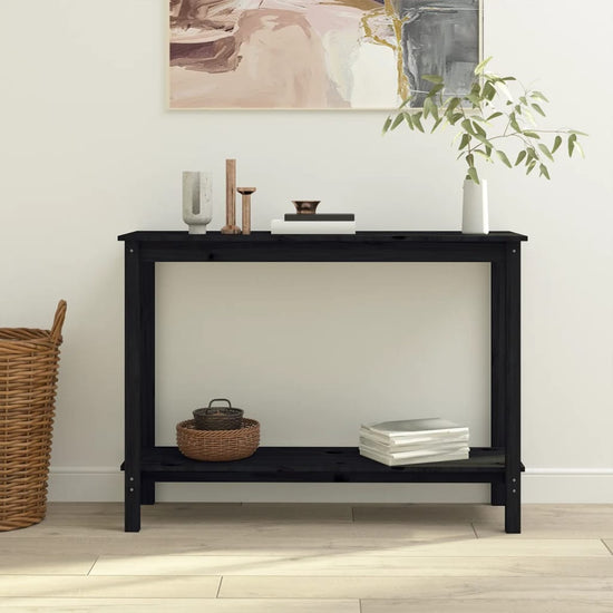 Wandtafel 110x40x80 cm massief grenenhout zwart MeubelReus