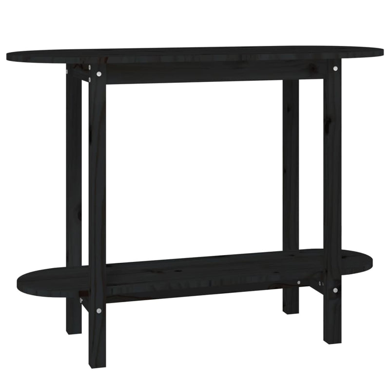 Wandtafel 110x40x80 cm massief grenenhout zwart MeubelReus