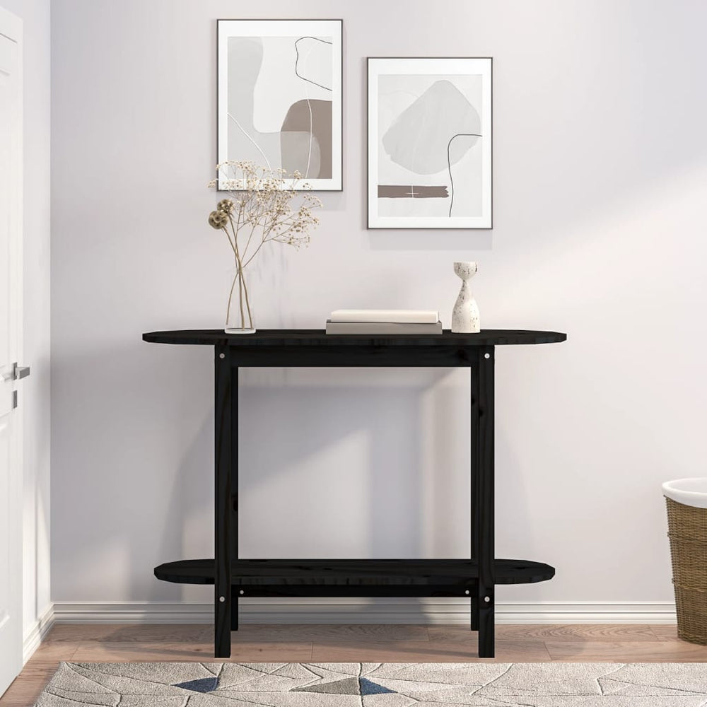 Wandtafel 110x40x80 cm massief grenenhout zwart MeubelReus