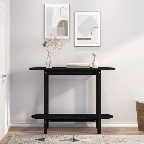 Wandtafel 110x40x80 cm massief grenenhout zwart MeubelReus