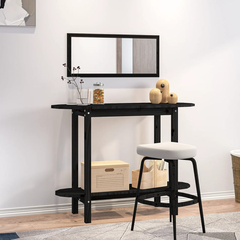 Wandtafel 110x40x80 cm massief grenenhout zwart MeubelReus