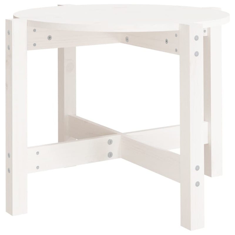 Salontafel Ø62,5x45 cm massief grenenhout wit MeubelReus