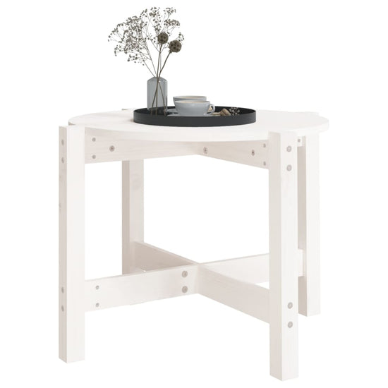Salontafel Ø62,5x45 cm massief grenenhout wit MeubelReus