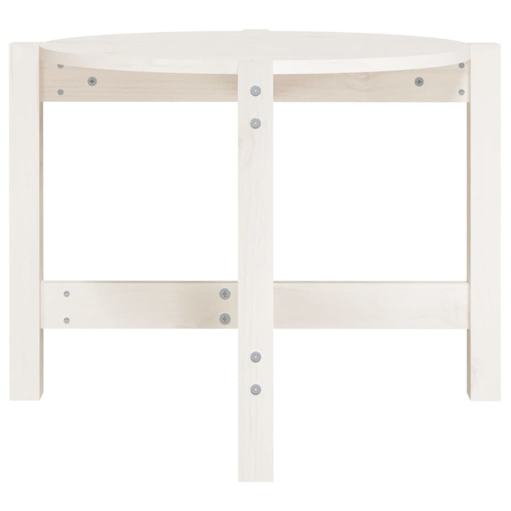 Salontafel Ø62,5x45 cm massief grenenhout wit MeubelReus