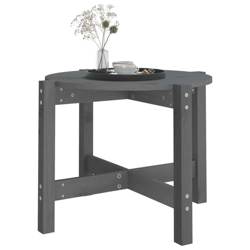 Salontafel Ø 62,5x45 cm massief grenenhout grijs MeubelReus
