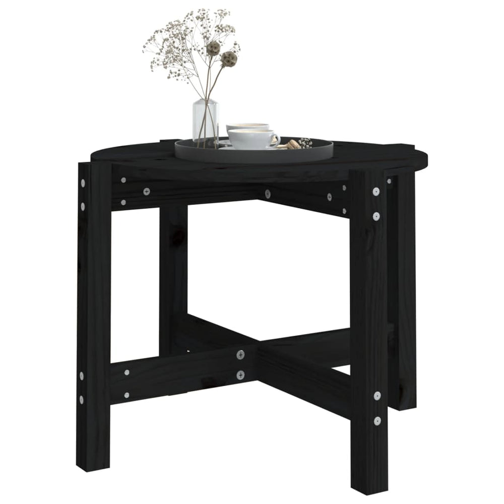 Salontafel Ø 62,5x45 cm massief grenenhout zwart MeubelReus