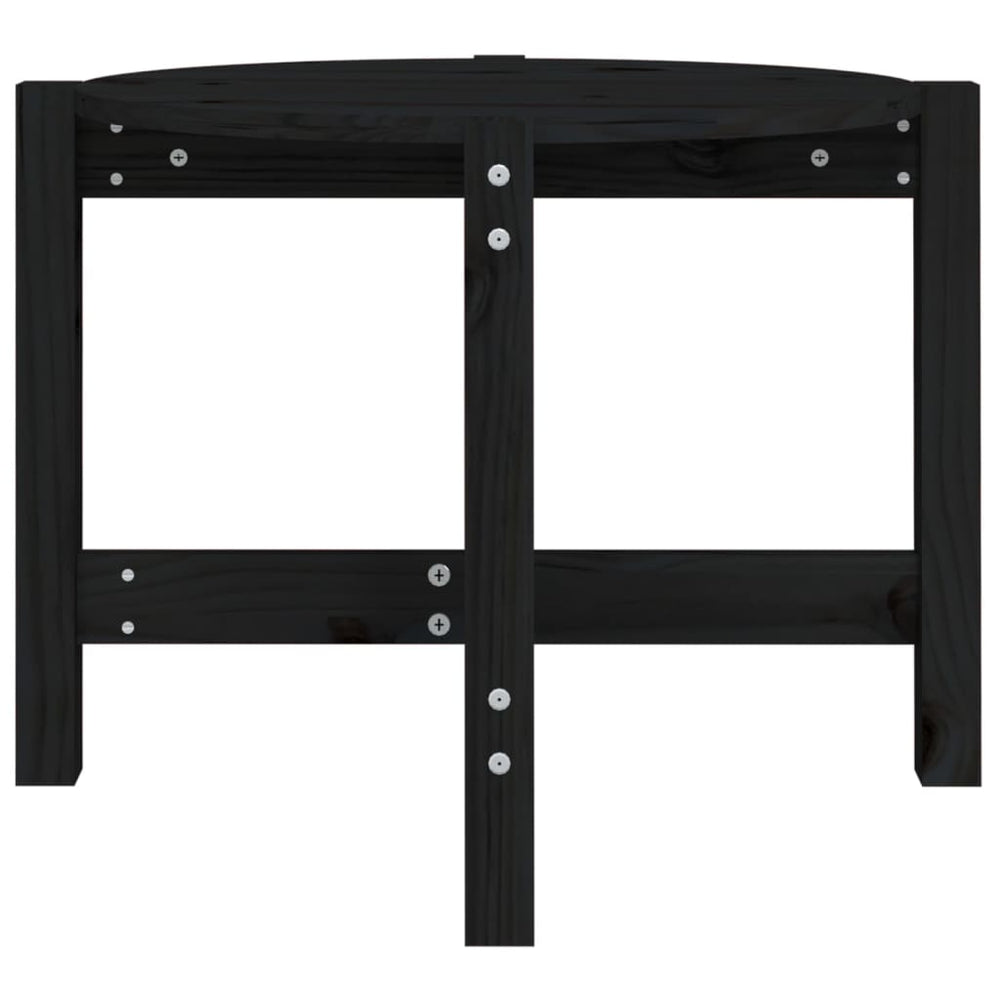 Salontafel Ø 62,5x45 cm massief grenenhout zwart MeubelReus