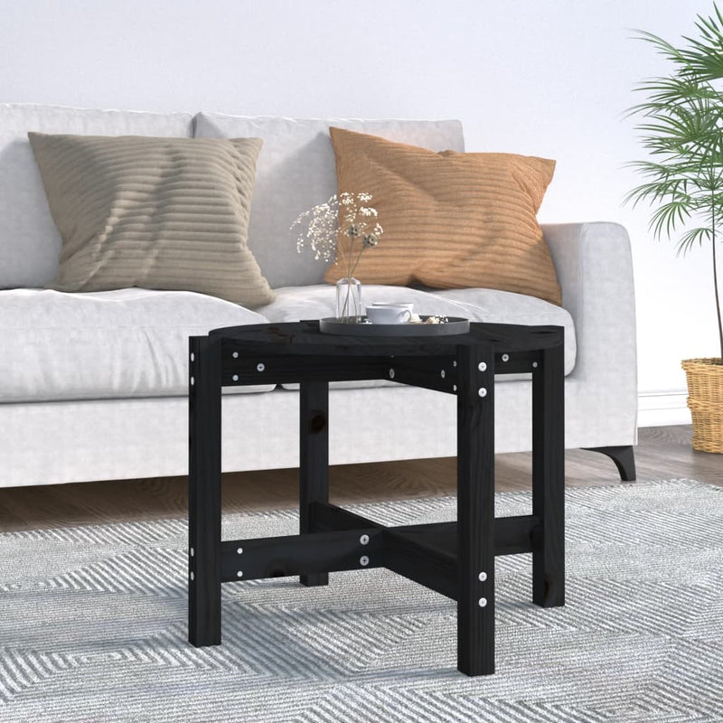Salontafel Ø 62,5x45 cm massief grenenhout zwart MeubelReus