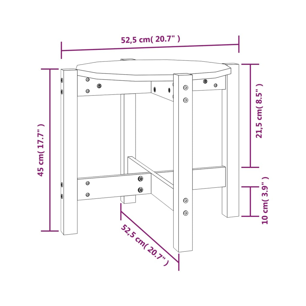 Salontafel Ø 52,5x45 cm massief grenenhout MeubelReus