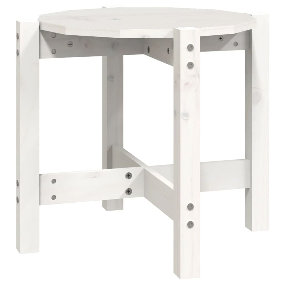 Salontafel Ø 52,5x45 cm massief grenenhout wit MeubelReus