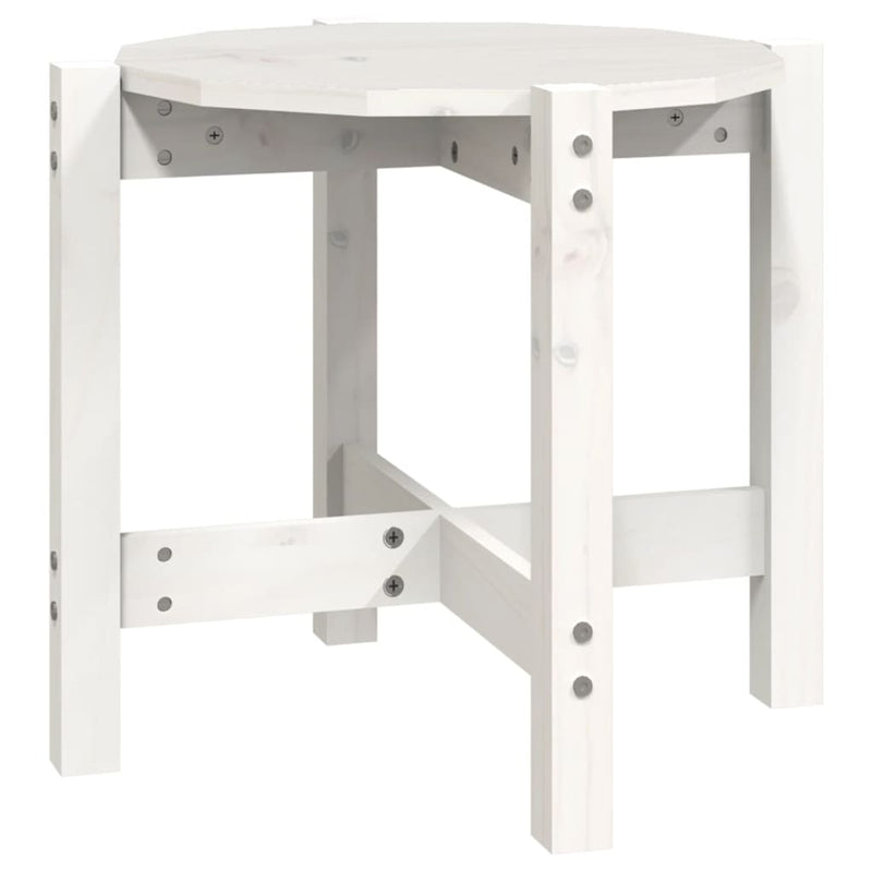 Salontafel Ø 52,5x45 cm massief grenenhout wit MeubelReus