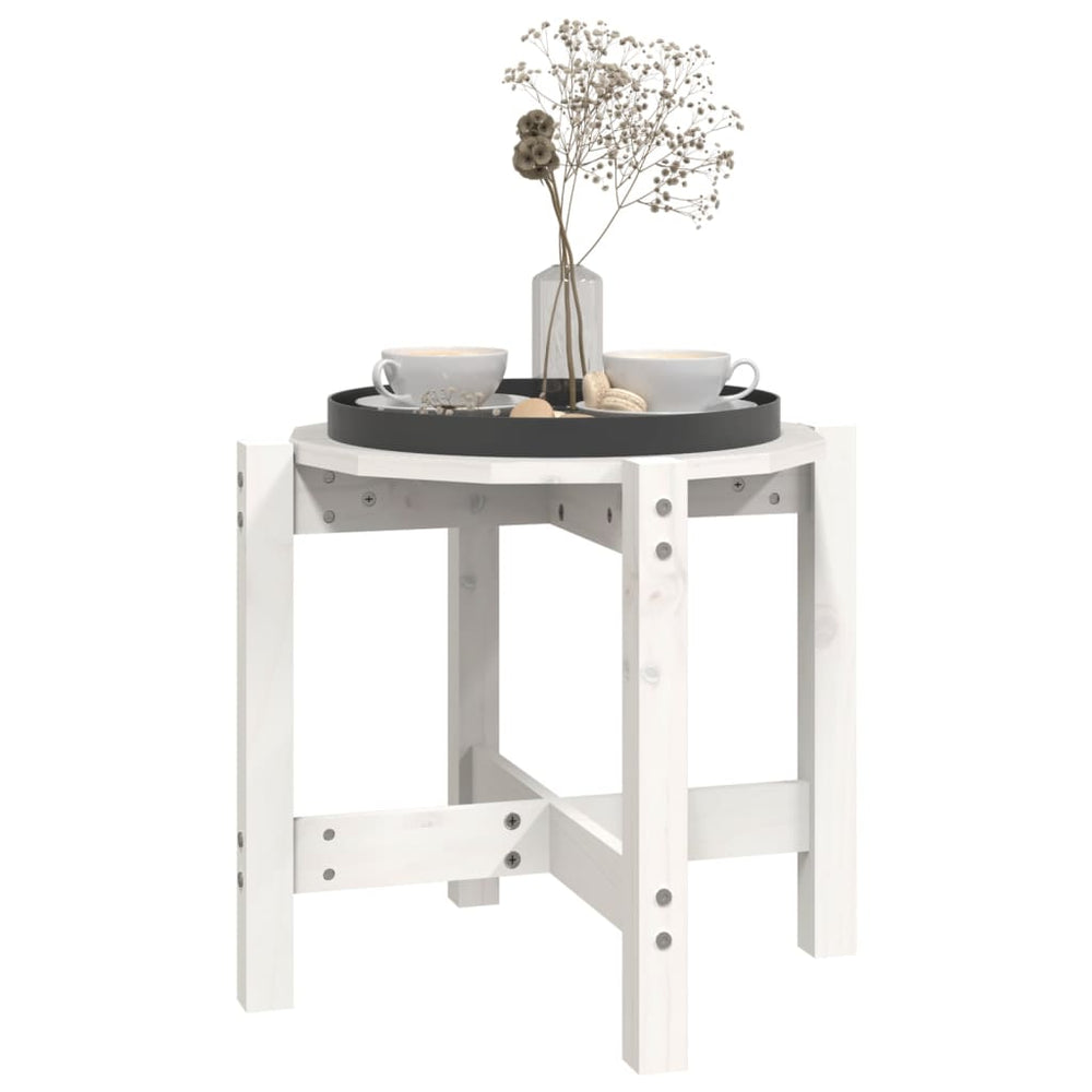 Salontafel Ø 52,5x45 cm massief grenenhout wit MeubelReus