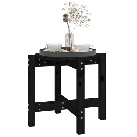 Salontafel Ø 52,5x45 cm massief grenenhout zwart MeubelReus