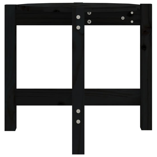 Salontafel Ø 52,5x45 cm massief grenenhout zwart MeubelReus