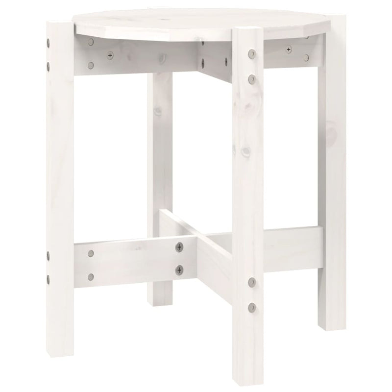 Salontafel Ø 42,5x45 cm massief grenenhout wit MeubelReus