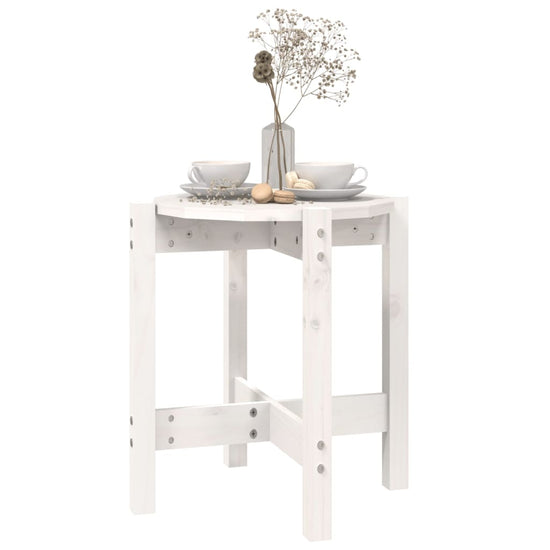 Salontafel Ø 42,5x45 cm massief grenenhout wit MeubelReus