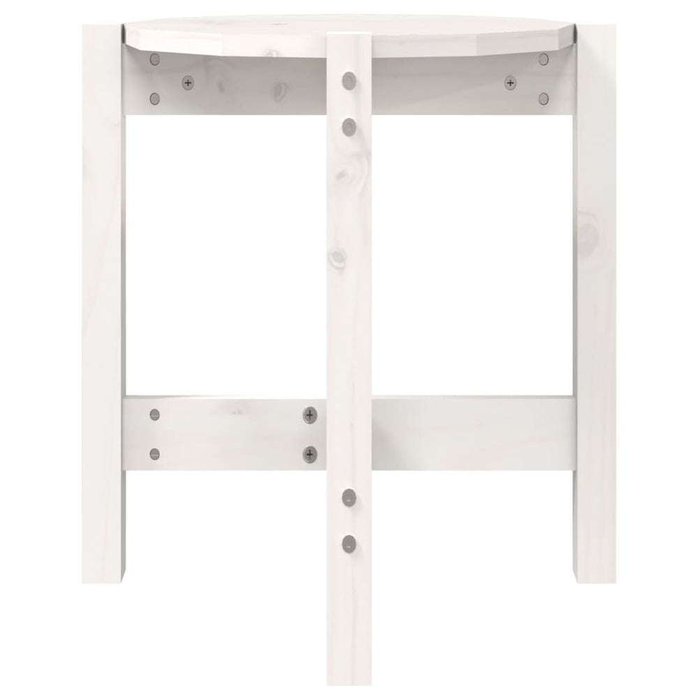 Salontafel Ø 42,5x45 cm massief grenenhout wit MeubelReus