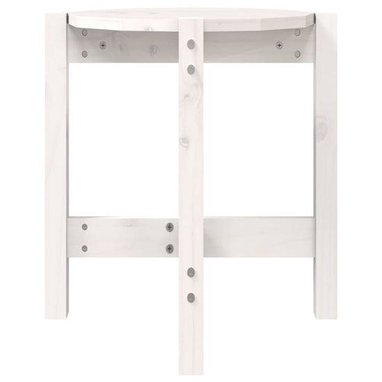 Salontafel Ø 42,5x45 cm massief grenenhout wit MeubelReus