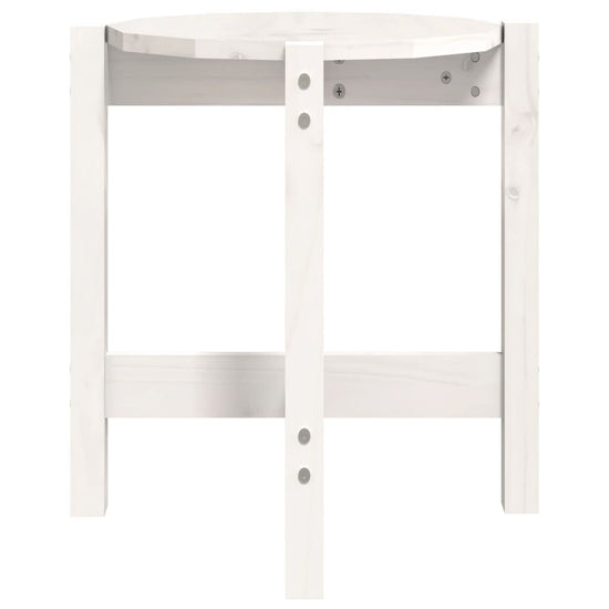 Salontafel Ø 42,5x45 cm massief grenenhout wit MeubelReus