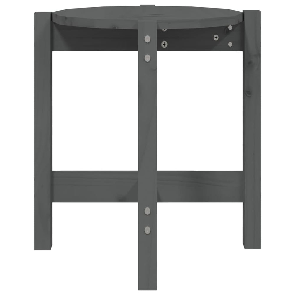 Salontafel Ø 42,5x45 cm massief grenenhout grijs MeubelReus