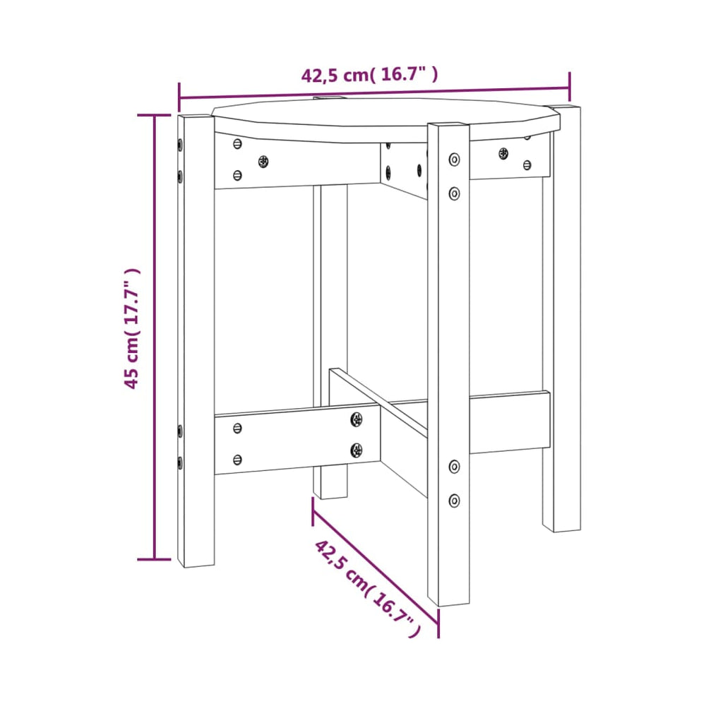 Salontafel Ø 42,5x45 cm massief grenenhout grijs MeubelReus