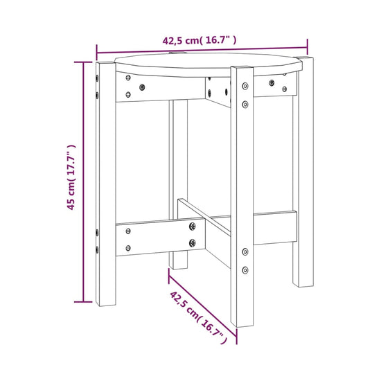 Salontafel Ø 42,5x45 cm massief grenenhout grijs MeubelReus