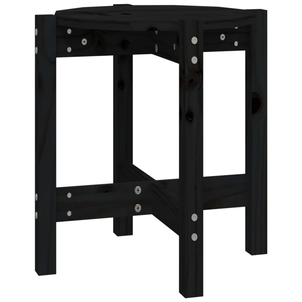 Salontafel Ø 42,5x45 cm massief grenenhout zwart MeubelReus