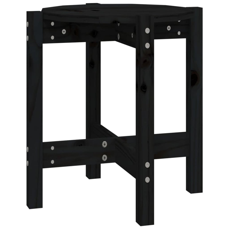 Salontafel Ø 42,5x45 cm massief grenenhout zwart MeubelReus