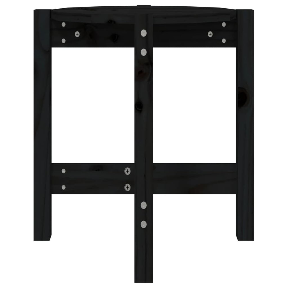 Salontafel Ø 42,5x45 cm massief grenenhout zwart MeubelReus