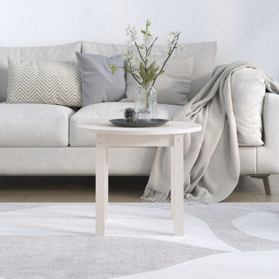 Salontafel Ø 55x45 cm massief grenenhout wit MeubelReus