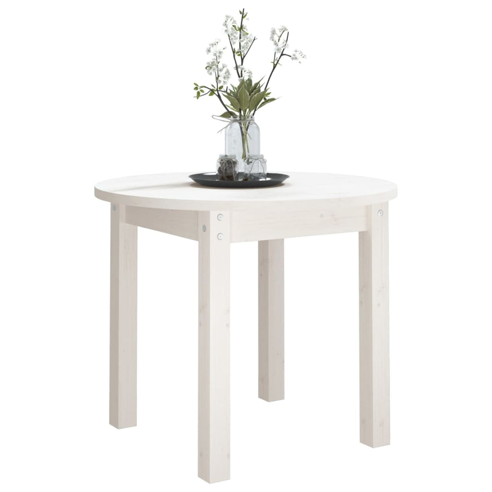 Salontafel Ø 55x45 cm massief grenenhout wit MeubelReus