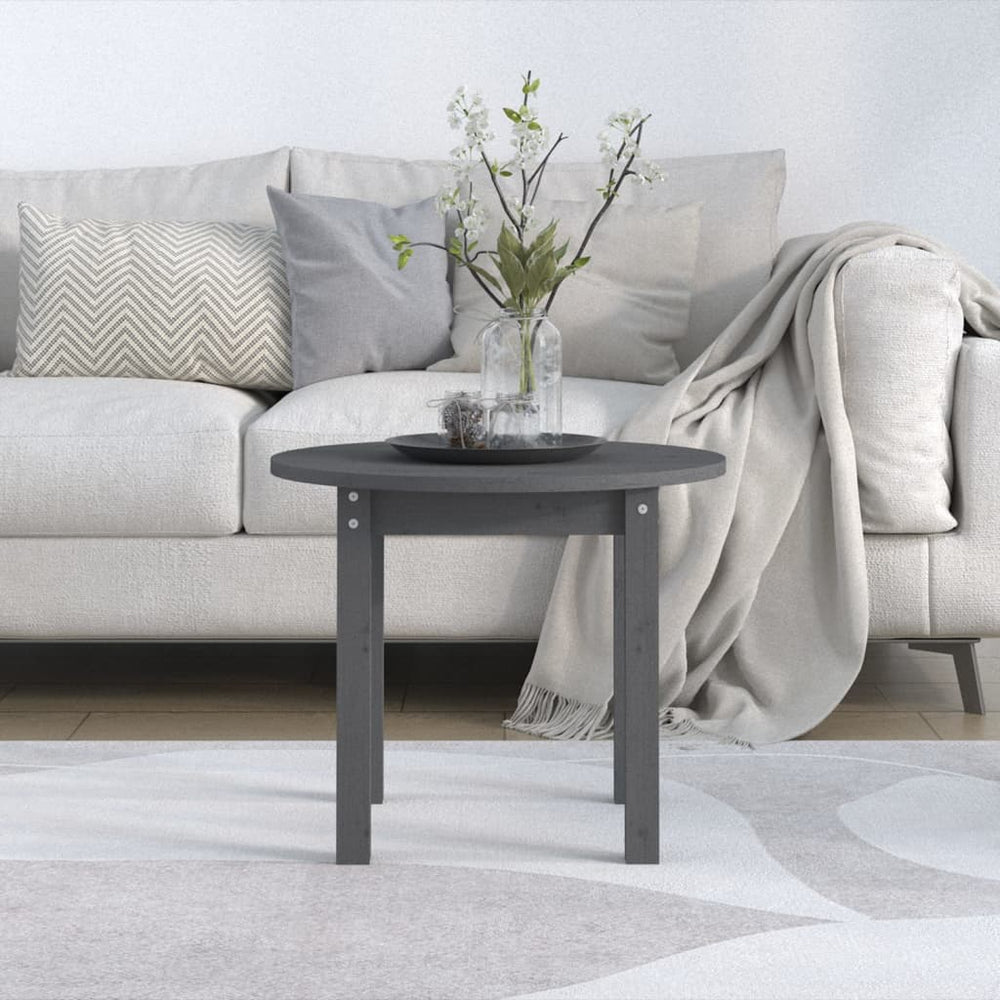 Salontafel Ø 55x45 cm massief grenenhout grijs MeubelReus