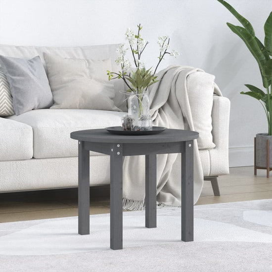 Salontafel Ø 55x45 cm massief grenenhout grijs MeubelReus
