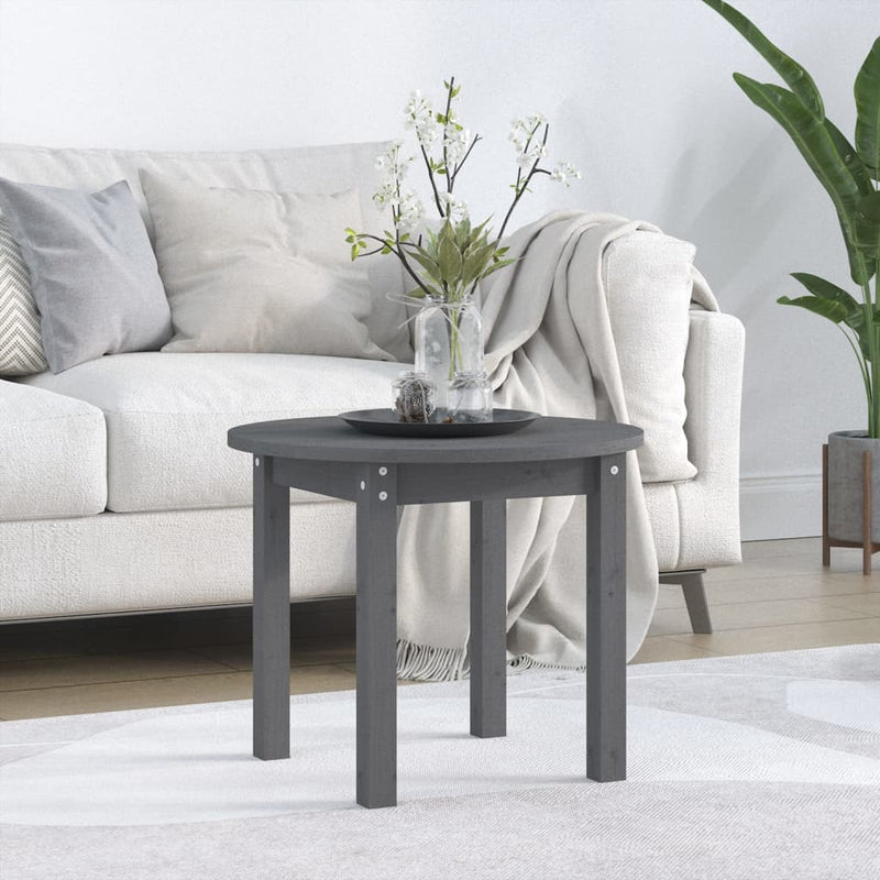 Salontafel Ø 55x45 cm massief grenenhout grijs MeubelReus