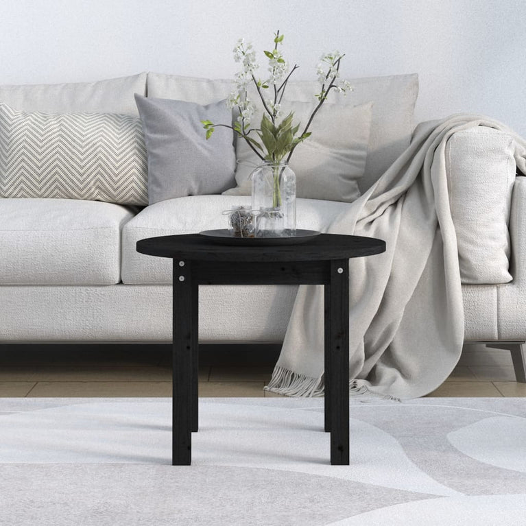 Salontafel Ø 55x45 cm massief grenenhout zwart MeubelReus
